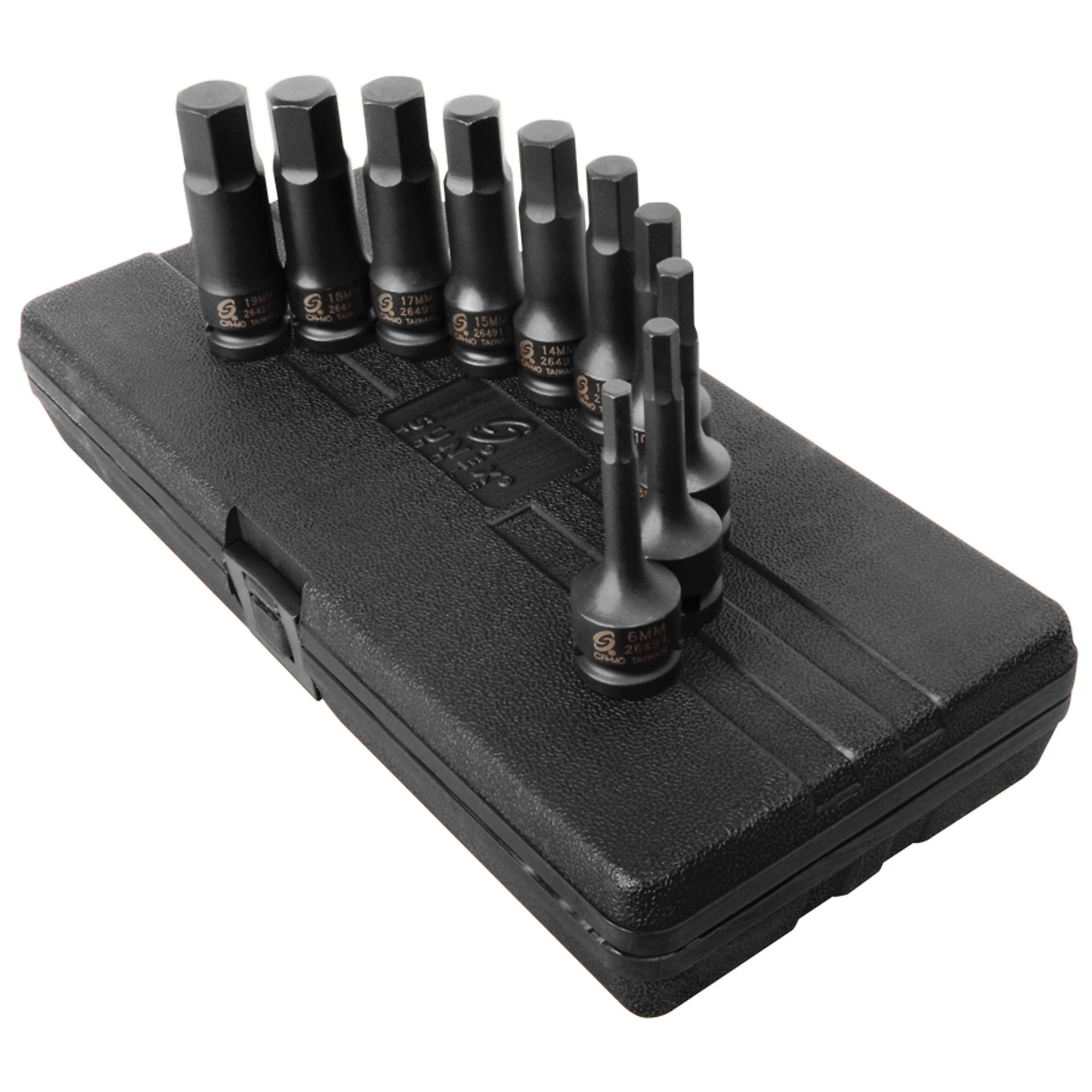 Sunex Tools Metric Hex Impact Bit Socket Set — 1/2in. Drive, 4in. Length, 10-Pc, Model# 2639